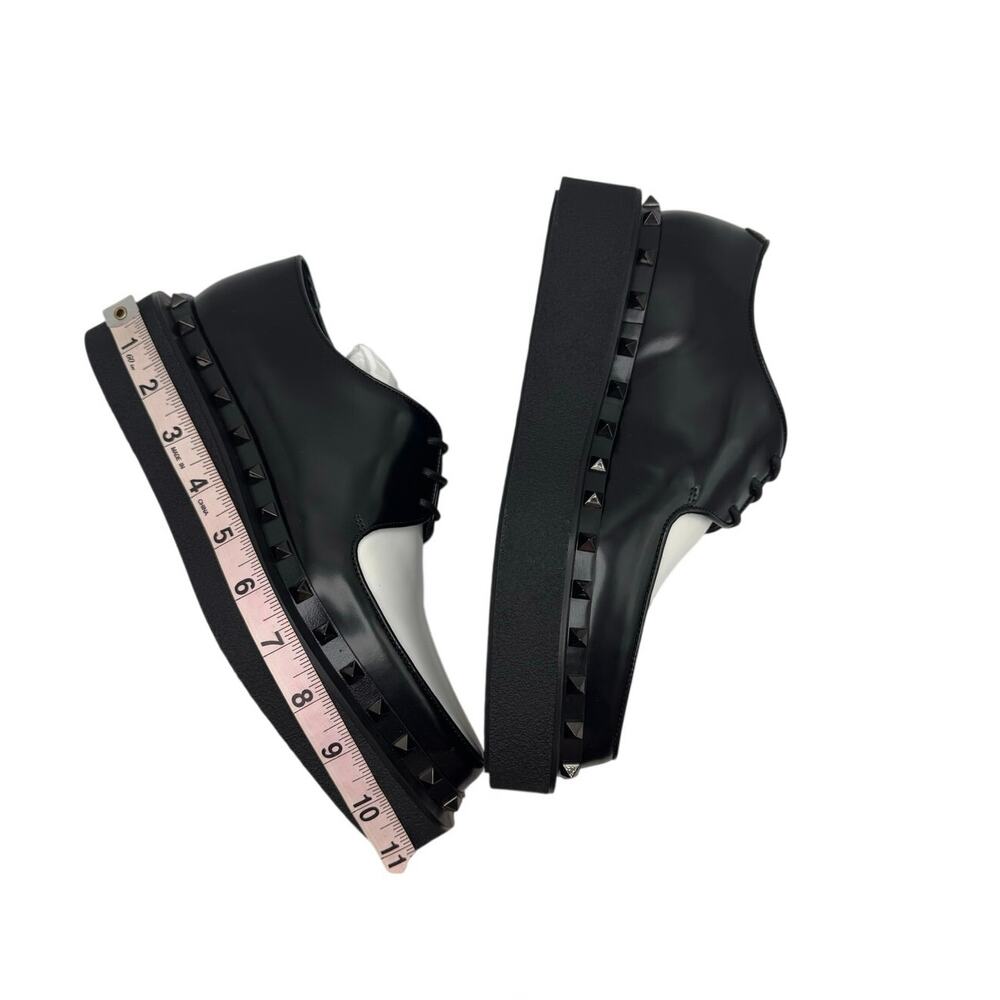 Valentino Garavani Rockstud M-Way Derby Black Leather Shoes EU 38.5 - Picture 15 of 16